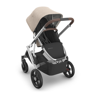 UPPAbaby Vista V3 Single-to-Double Stroller - Declan (Oat Melange / Silver Frame / Chestnut Leather)