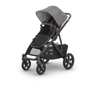 UPPAbaby Vista V3 Single-to-Double Stroller - Greyson (Charcoal Melange / Carbon Frame / Saddle Leather)