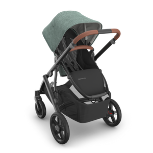 UPPAbaby Vista V3 Single-to-Double Stroller - Gwen (Green Melange / Carbon Frame / Saddle Leather)
