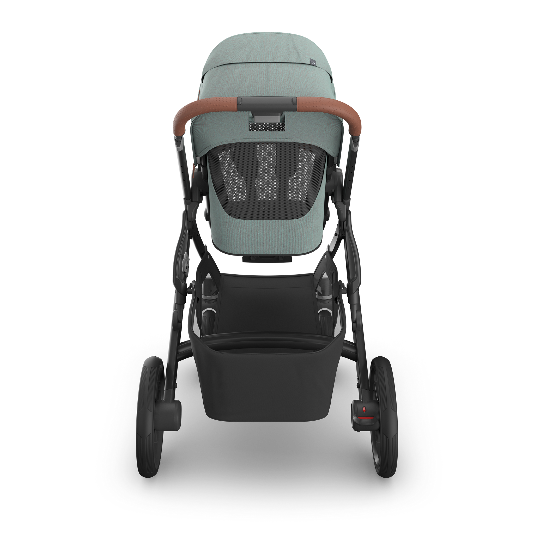 UPPAbaby Vista V3 Single-to-Double Stroller - Kenzi (Mystic Aqua / Carbon Frame / Saddle Leather)