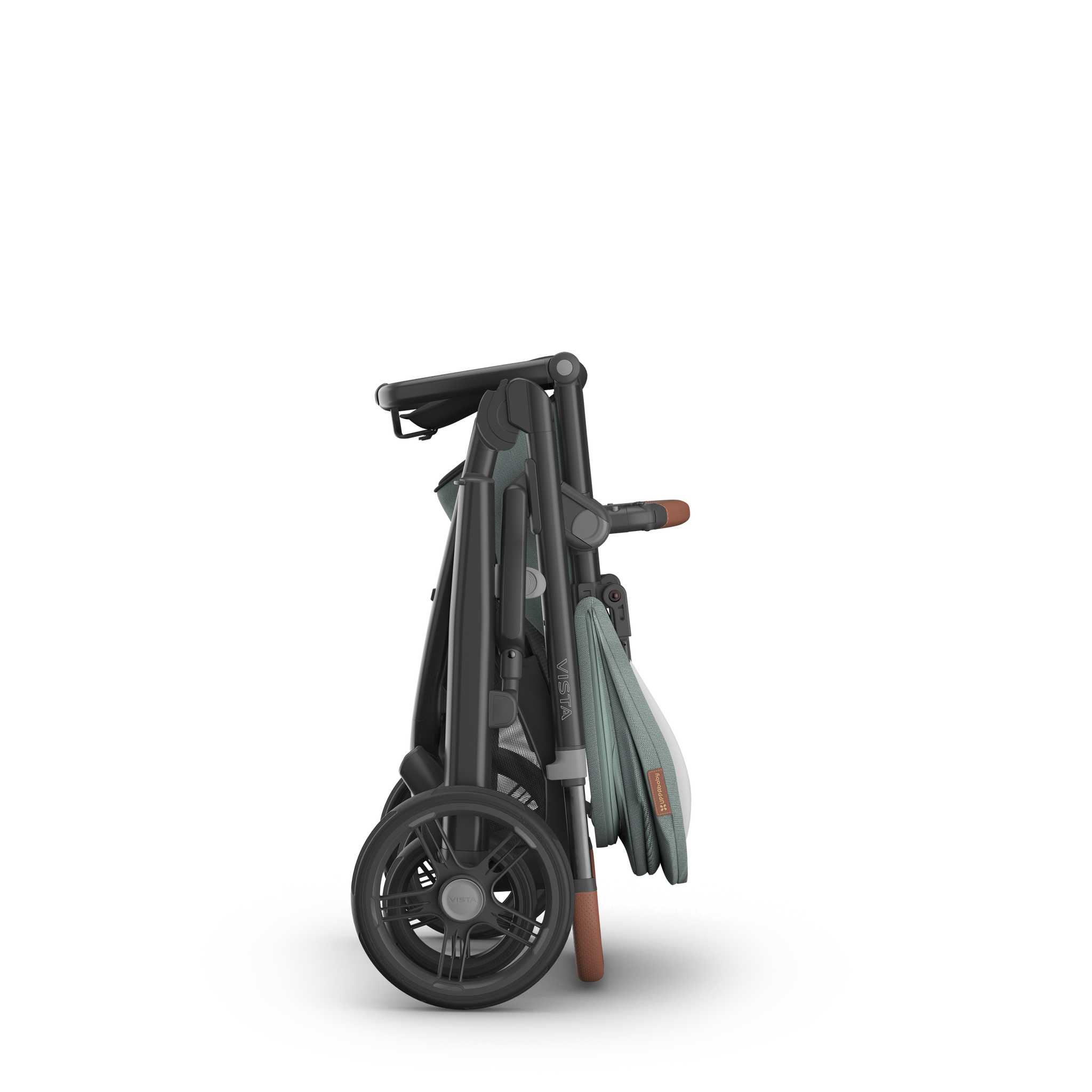 UPPAbaby Vista V3 Single-to-Double Stroller - Kenzi (Mystic Aqua / Carbon Frame / Saddle Leather)