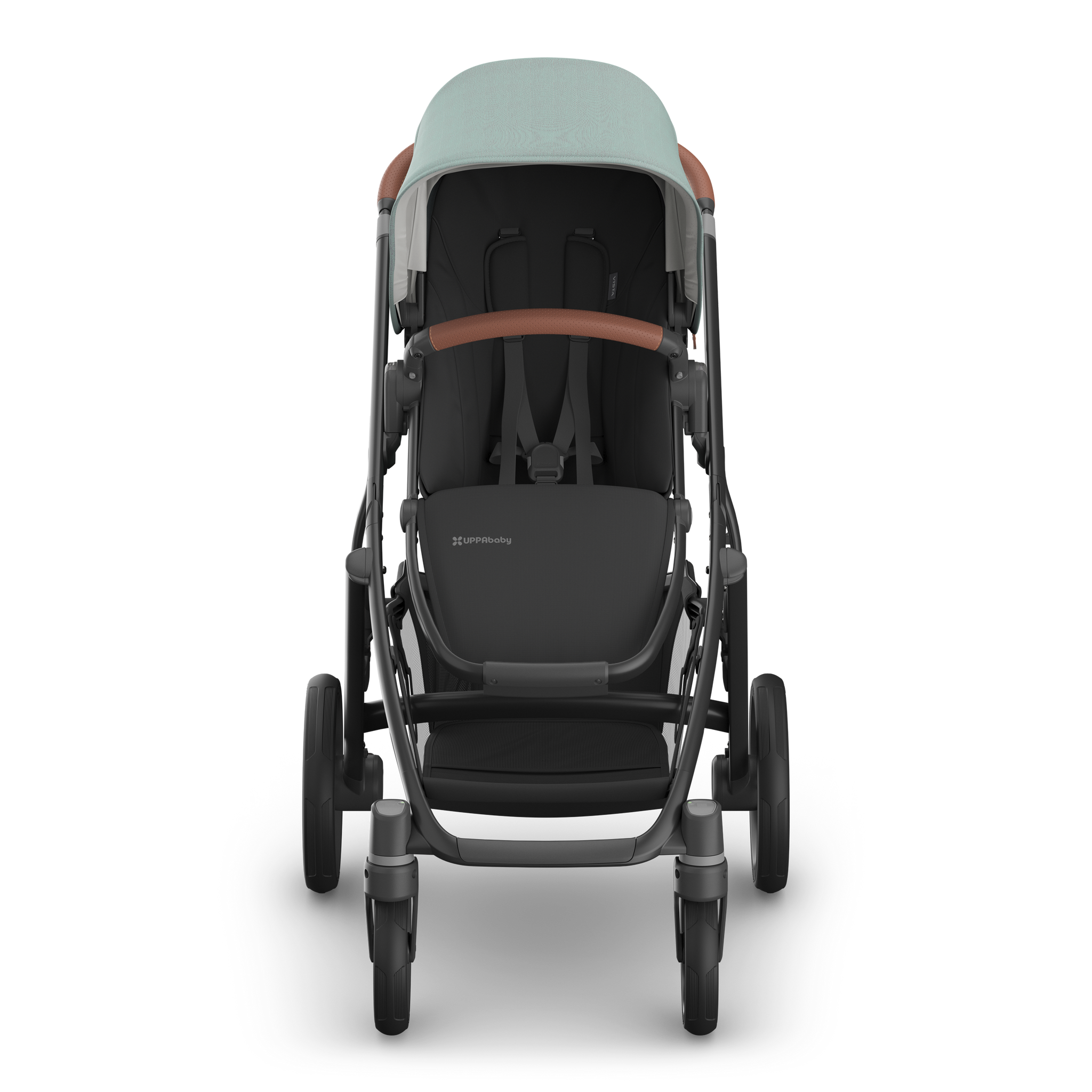 UPPAbaby Vista V3 Single-to-Double Stroller - Kenzi (Mystic Aqua / Carbon Frame / Saddle Leather)
