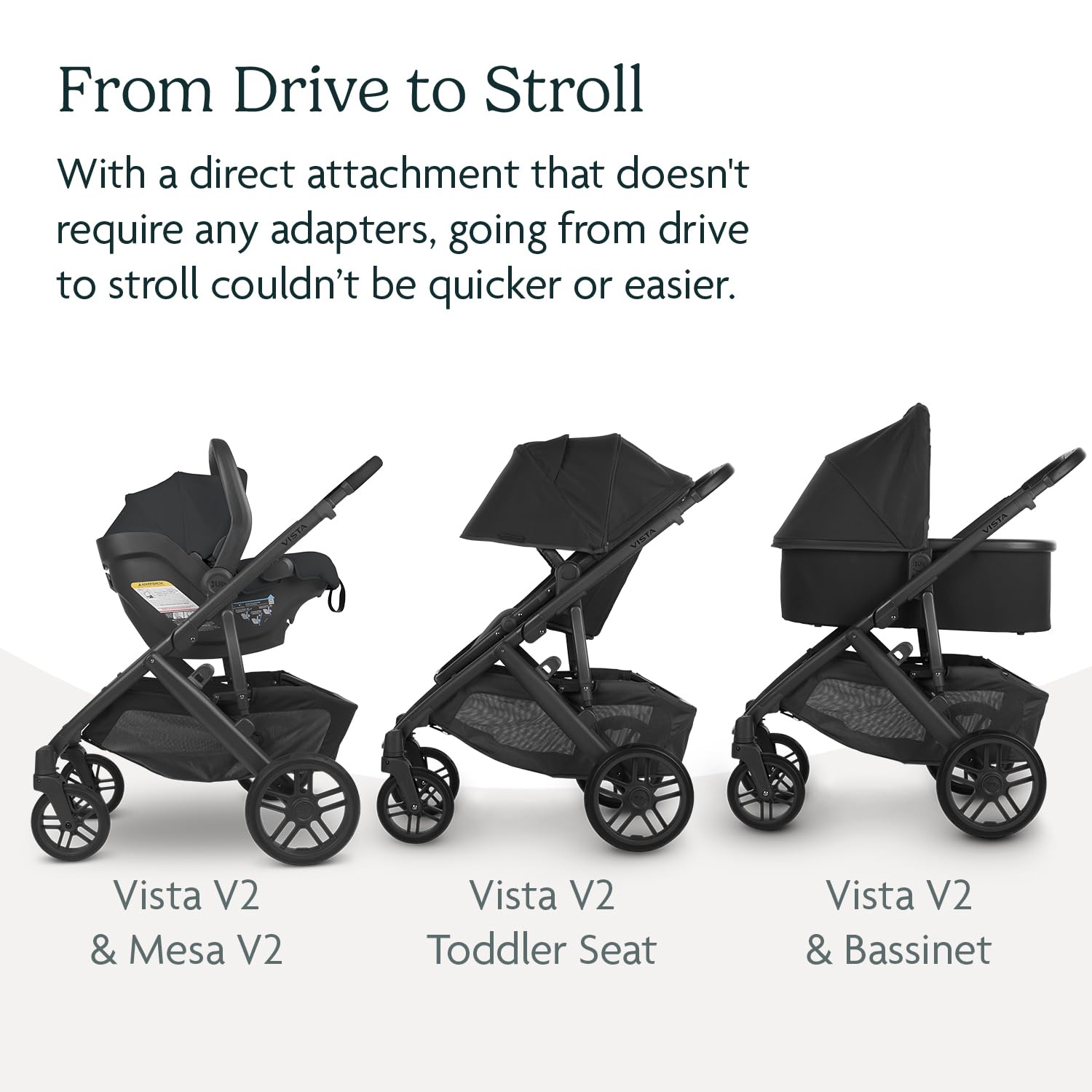 UPPAbaby Vista V2 + Bassinet + Mesa V2 Travel System Bundle - Declan / Jake (Oat Melange/Charcoal Black)