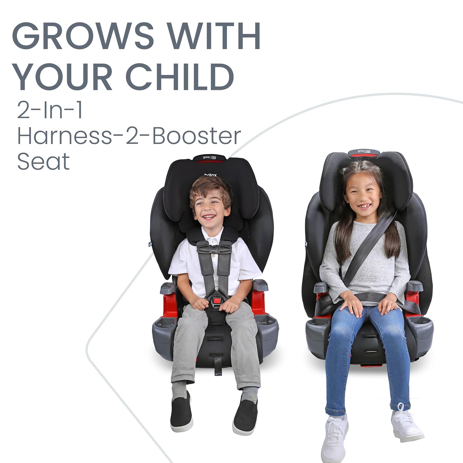 Britax Grow With You ClickTight Harness Booster Car Seat - Black Contour