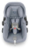 Vista V2 Stroller - Gregory - Blue Mélange | Silver Frame | Saddle Leather + Mesa V2 Infant Car Seat - Gregory - Blue Melange | Merino Wool