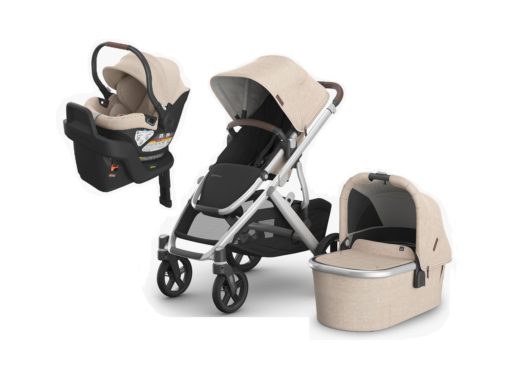 UPPAbaby Vista V2 + Aria Travel System - Declan (Oat Melange)