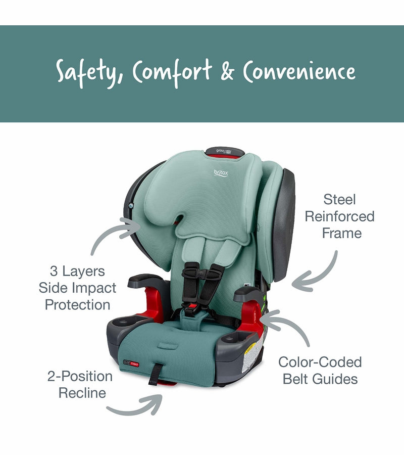 Britax Grow With You ClickTight PLUS Harness Booster Car Seat - Green Ombre