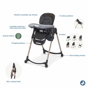 Maxi-Cosi Minla 6-in-1 High Chair - Classic Graphite