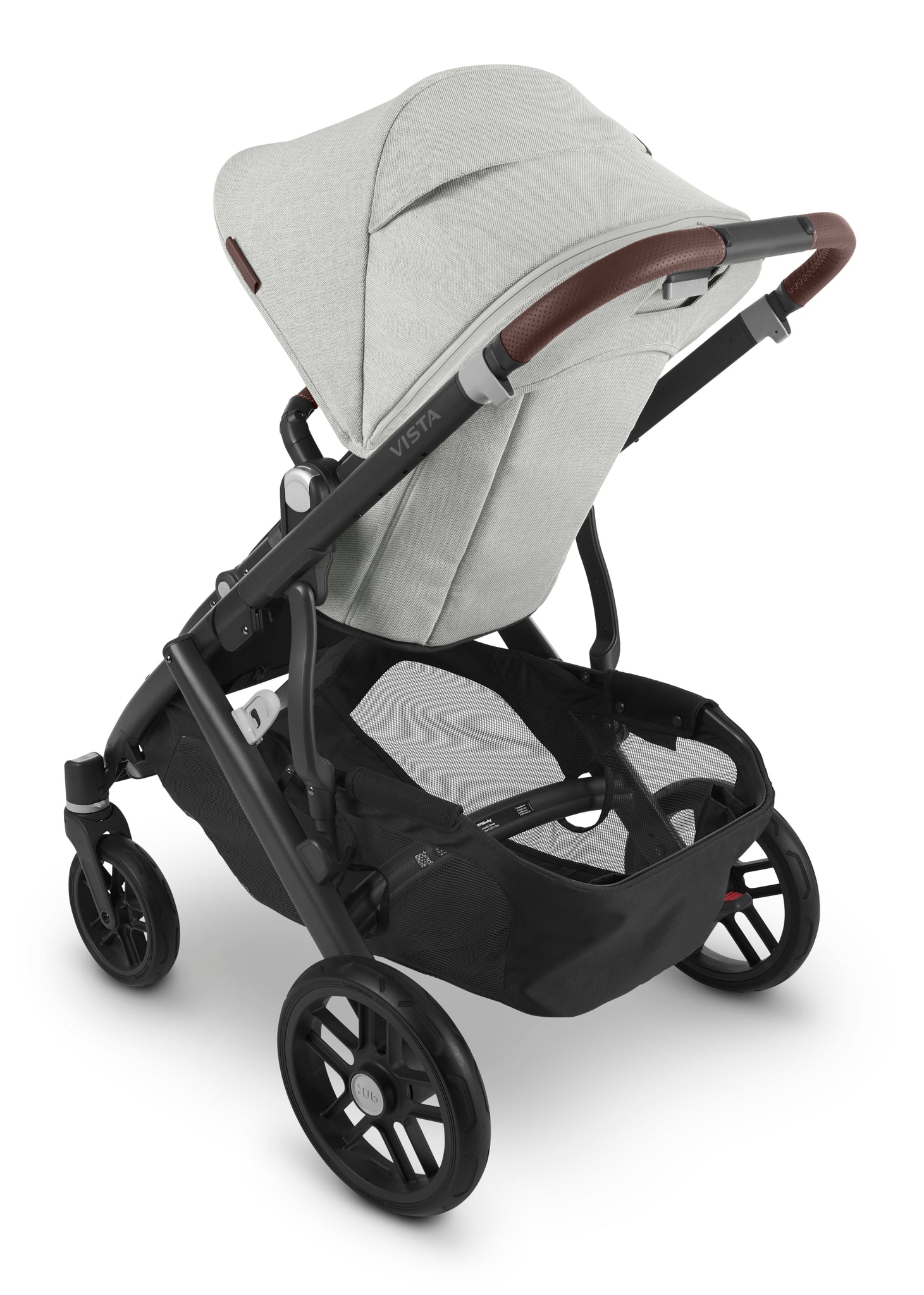 UPPAbaby Vista V2 Stroller & Bassinet - Anthony (White and Grey Chenille/Carbon/Chestnut Leather)