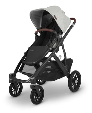 UPPAbaby Vista V2 Stroller & Bassinet - Anthony (White and Grey Chenille/Carbon/Chestnut Leather)