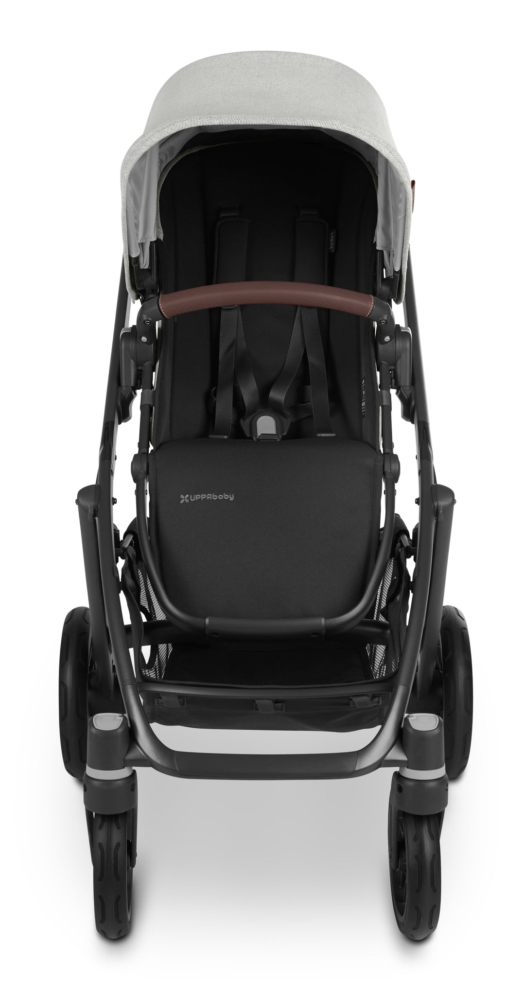 UPPAbaby Vista V2 Stroller & Bassinet - Anthony (White and Grey Chenille/Carbon/Chestnut Leather)