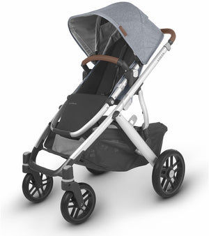 UPPAbaby Vista V2 Stroller & Bassinet - Gregory (Blue Melange/Silver/Saddle Leather)