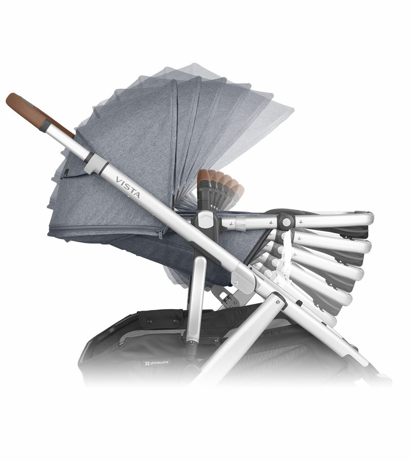 UPPAbaby Vista V2 Stroller & Bassinet - Gregory (Blue Melange/Silver/Saddle Leather)