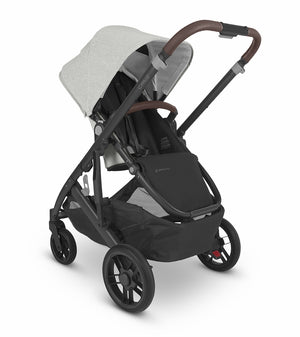 UPPAbaby Cruz V2 Stroller - Anthony (White and Grey Chenille / Carbon / Chestnut Leather)