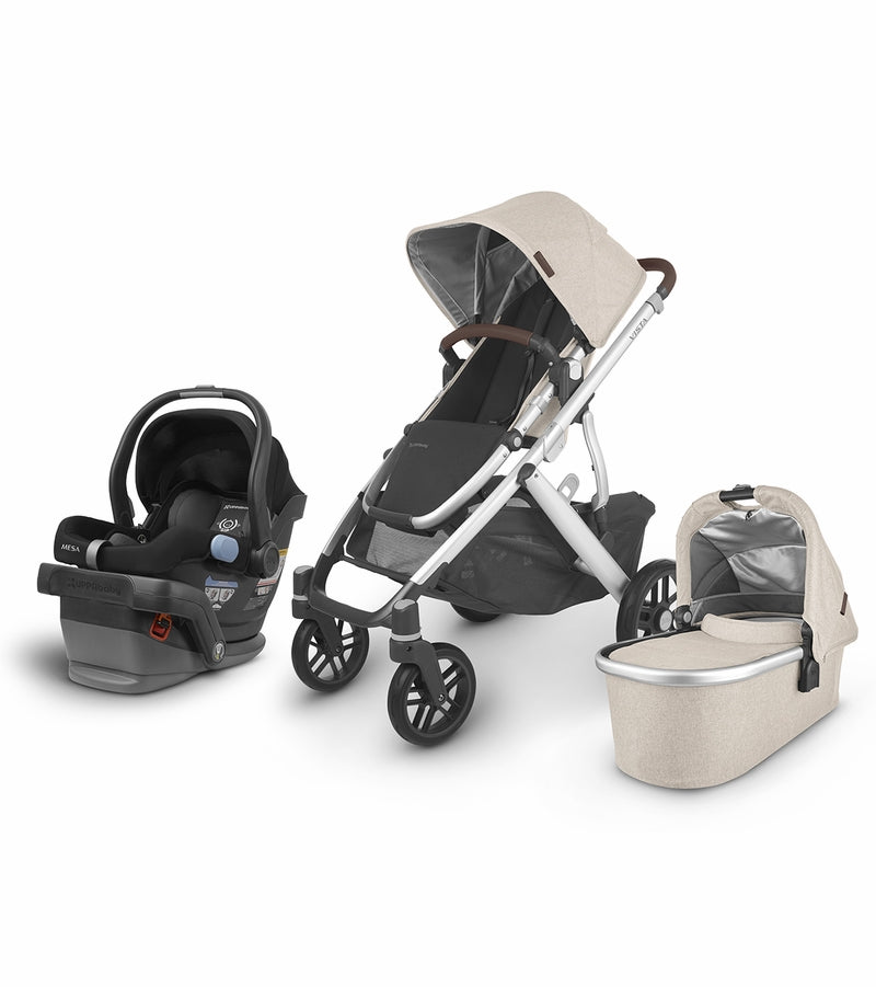 UPPAbaby Vista V2 + Bassinet + Mesa V2 Travel System Bundle - Declan / Jake (Oat Melange/Charcoal Black)