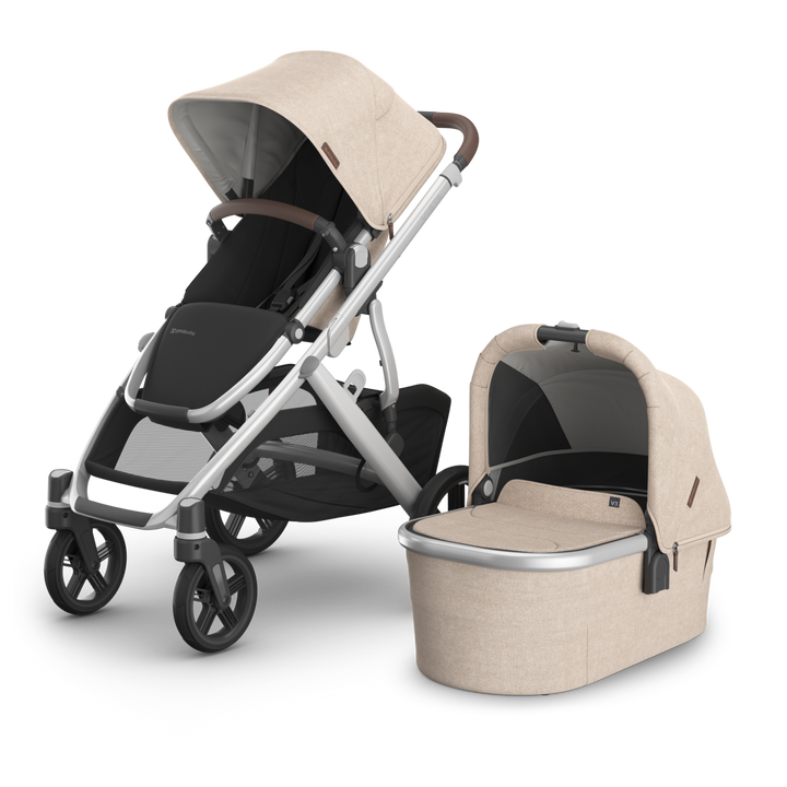 UPPAbaby Vista V3 Stroller + Bassinet V3 Bundle - Declan (Oat Melange/Chestnut Leather)