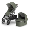 UPPAbaby Vista V3 Stroller + Bassinet V3 Bundle - Evelyn (Meadow Green / Graphite Frame / Chestnut Leather)