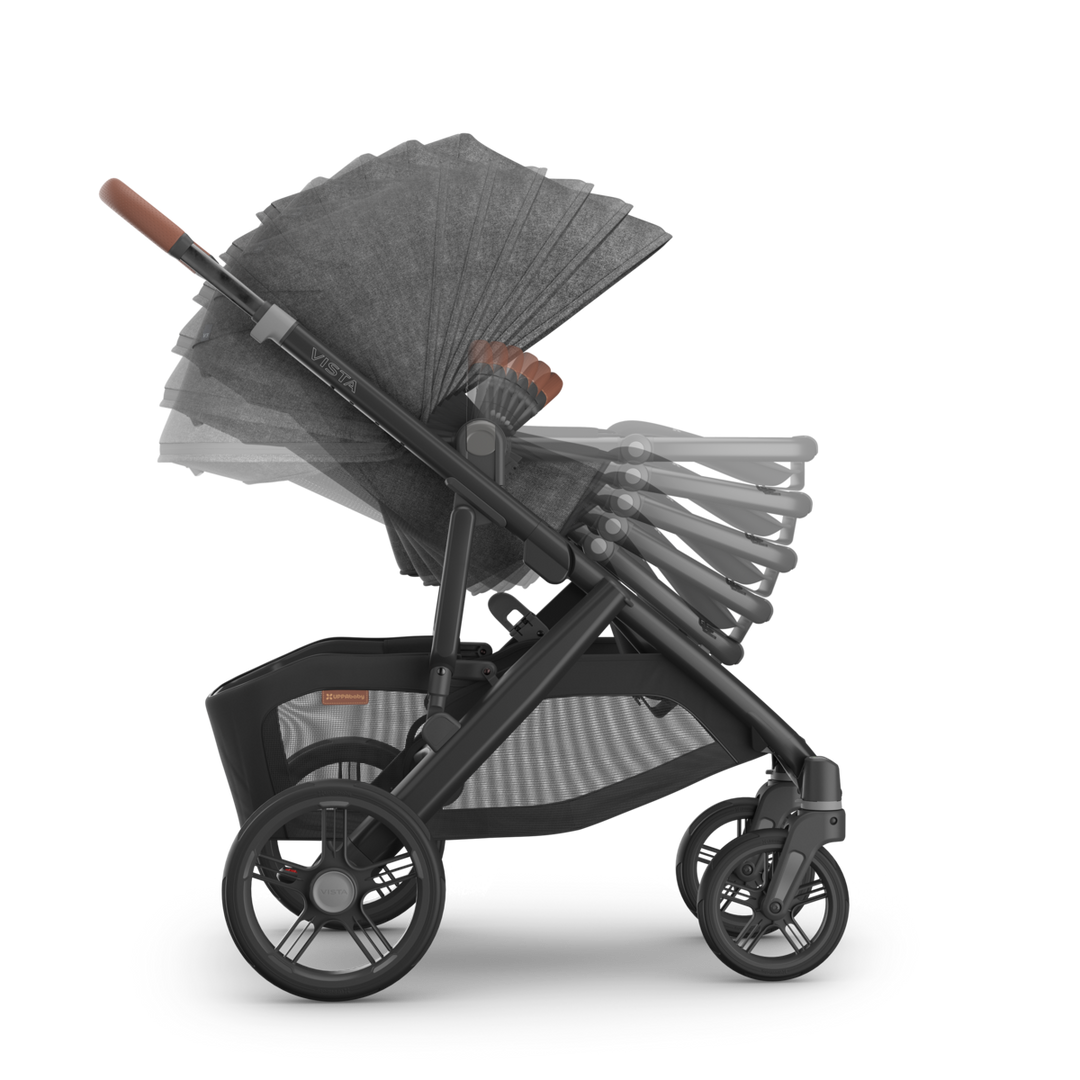 UPPAbaby Vista V3 Travel System Bundle (Stroller/Bassinet/Mesa V3) - Greyson (Charcoal Melange/Saddle Leather)