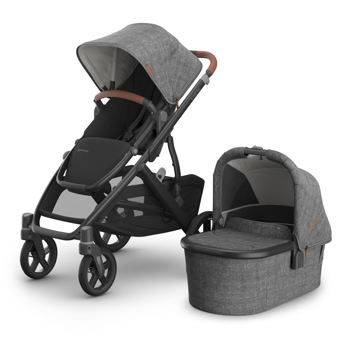 uppababy black or silver frame UPPAbaby Vista V3 Stroller + Bassinet V3 Bundle