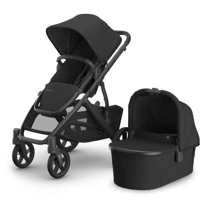 UPPAbaby Vista V3 Stroller + Bassinet V3 Bundle - Jake (Charcoal/Carbon Frame)