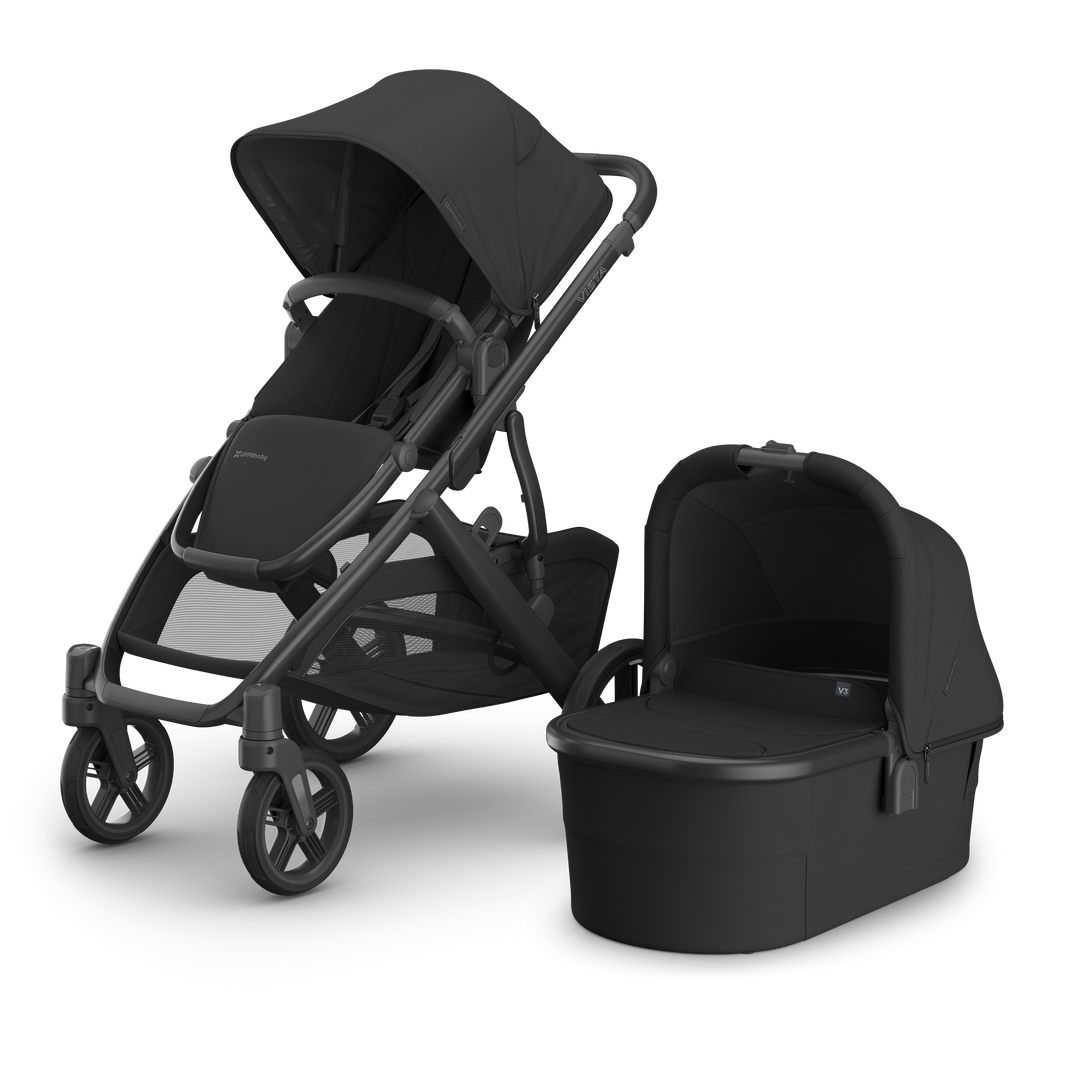 UPPAbaby Vista V3 Stroller + Bassinet V3 Bundle - Jake (Charcoal / Carbon Frame) 