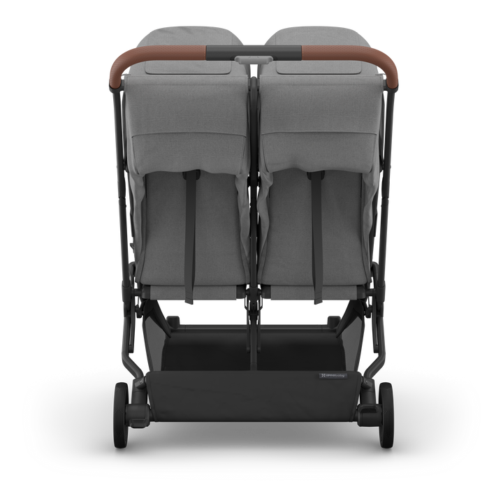 UPPAbaby Minu Duo Compact Double Stroller - Greyson (Charcoal Melange / Carbon Frame / Saddle Leather)