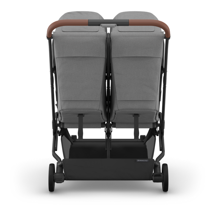 UPPAbaby Minu Duo Compact Double Stroller - Greyson (Charcoal Melange / Carbon Frame / Saddle Leather)