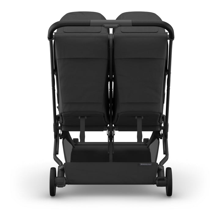 UPPAbaby Minu Duo Compact Double Stroller - Jake (Charcoal / Carbon Frame / Black Leather) (Open box, New)