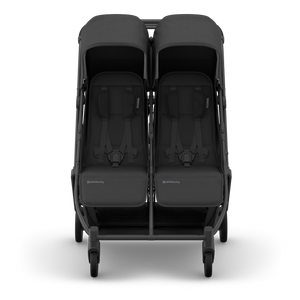 UPPAbaby Minu Duo Compact Double Stroller - Jake (Charcoal / Carbon Frame / Black Leather)