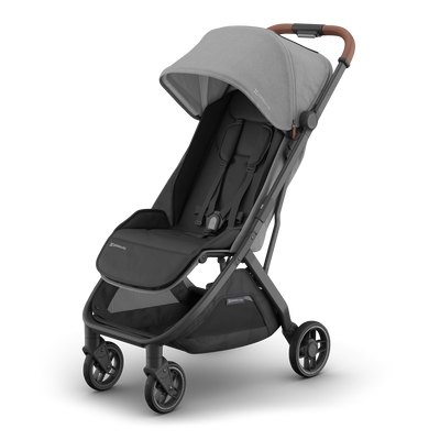 UPPAbaby Minu V3 Compact Stroller - Greyson (Charcoal Melange / Carbon Frame / Saddle Leather) (Open Box, New)