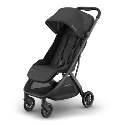 UPPAbaby Minu V3 Compact Stroller - Jake (Charcoal / Carbon Frame / Black Leather