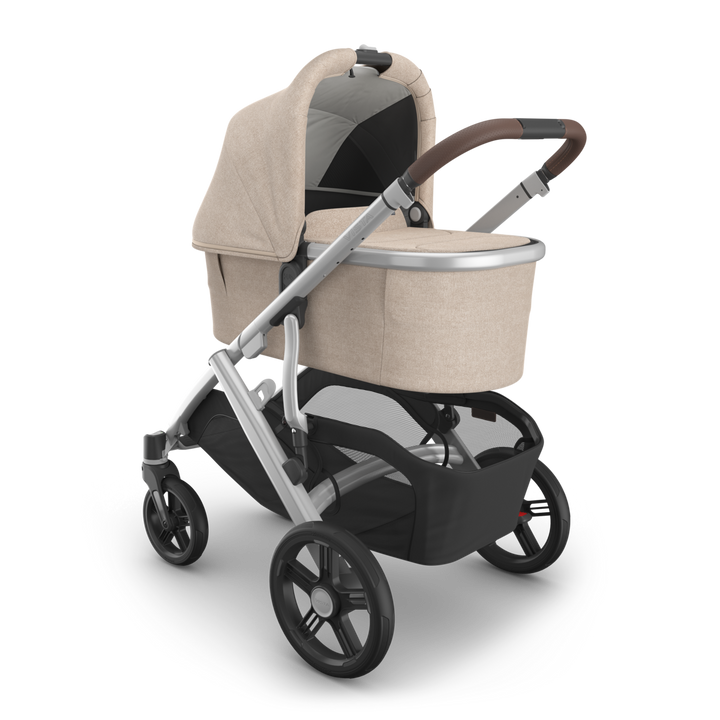UPPAbaby Vista V3 Travel System Bundle (Stroller/Bassinet/Mesa V3) - Declan (Oat Melange/Chestnut Leather)