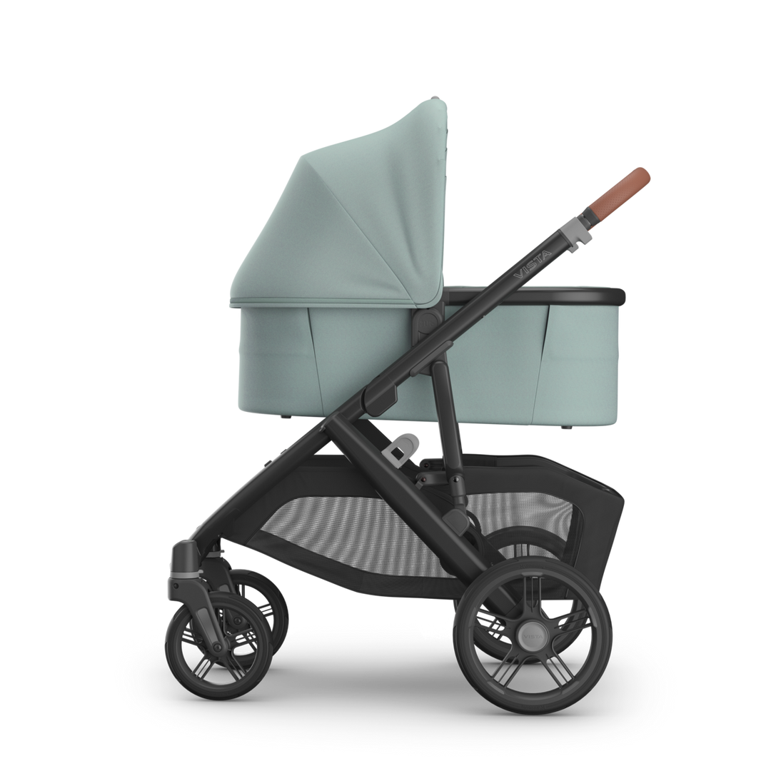 UPPAbaby Vista V3 Stroller + Bassinet V3 Bundle - Kenzi (Mystic Aqua / Carbon Frame / Saddle Leather)