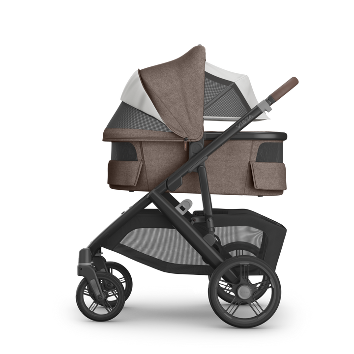 UPPAbaby Vista V3 Stroller + Bassinet V3 Bundle - Owen (Mocha Melange / Carbon Frame / Chestnut Leather)