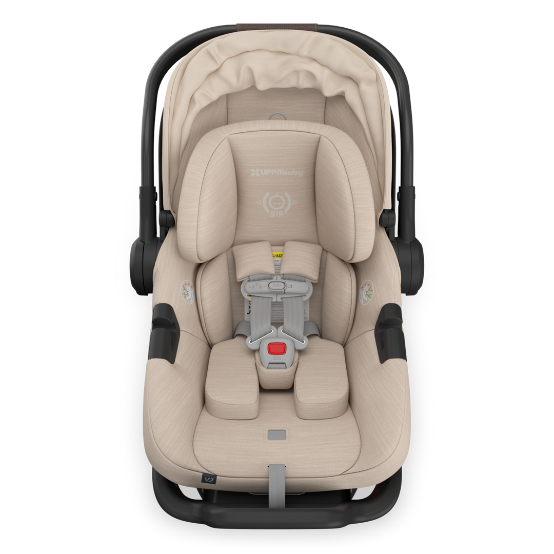 UPPAbaby Vista V3 Travel System Bundle (Stroller / Bassinet / Aria V2) - Declan (Oat Melange/Silver Frame/Chestnut Leather)