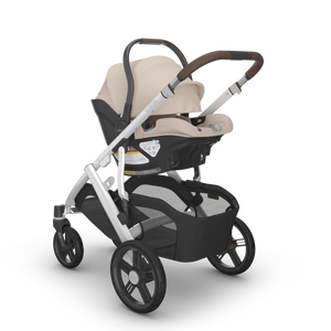 UPPAbaby Vista V3 Travel System Bundle (Stroller / Bassinet / Aria V2) - Declan (Oat Melange/Silver Frame/Chestnut Leather)