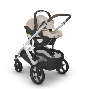 UPPAbaby Vista V3 Travel System Bundle (Stroller/Bassinet/Mesa V3) - Declan (Oat Melange/Chestnut Leather)