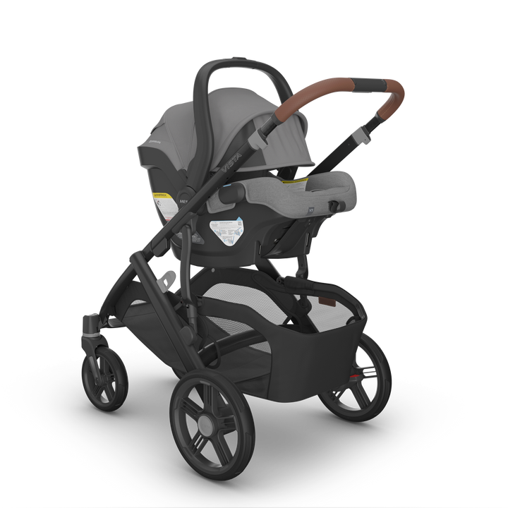 UPPAbaby Vista V3 Travel System Bundle (Stroller/Bassinet/Mesa V3) - Greyson (Charcoal Melange/Saddle Leather)