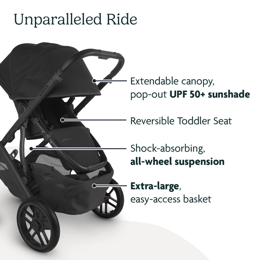 UPPAbaby Vista V2 + Mesa V2 Travel System, Anthony/Jake (White &amp; Grey Chenille/Charcoal Black)
