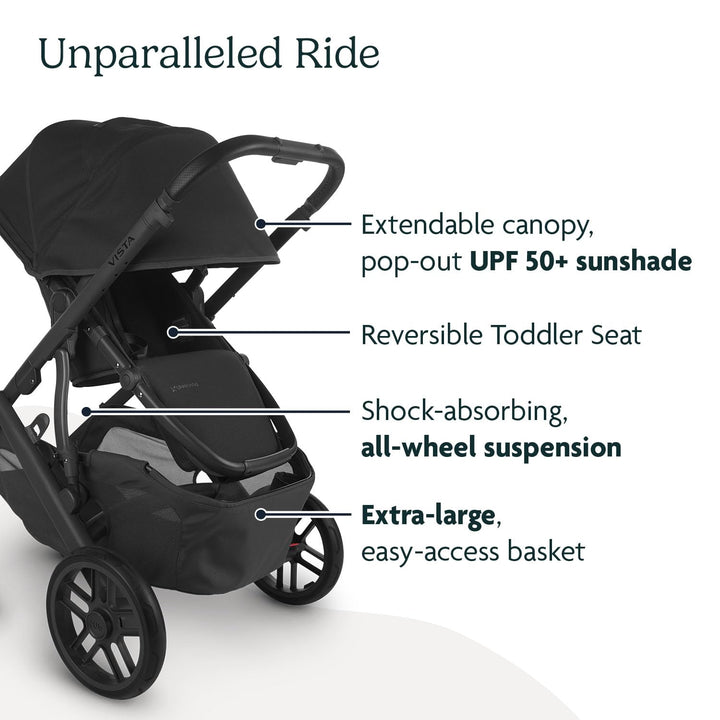 UPPAbaby Vista V2 + Mesa V2 Travel System, Anthony/Jake (White &amp; Grey Chenille/Charcoal Black)