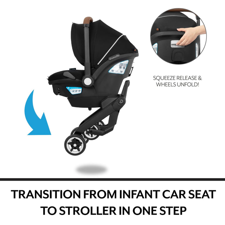 Evenflo GOLD Shyft DualRide Infant Car Seat and Stroller Combo w/ Carryall Storage - Moonstone Gray