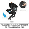 Evenflo GOLD Shyft DualRide Infant Car Seat and Stroller Combo w/ Carryall Storage - Moonstone Gray