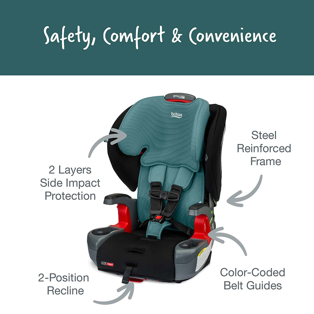 Britax Grow With You ClickTight Harness Booster Car Seat in Green Contour - image 7