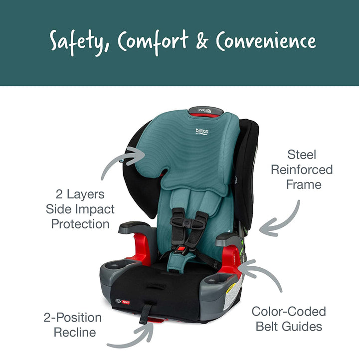 Britax Grow With You ClickTight Harness Booster Car Seat in Green Contour - image 7