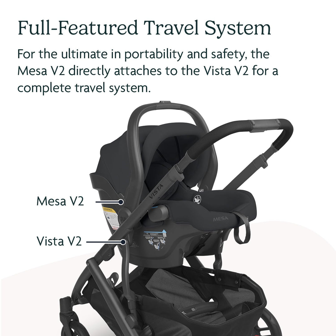UPPAbaby Vista V2 + Mesa V2 Travel System, Anthony/Jake (White &amp; Grey Chenille/Charcoal Black)