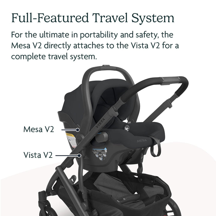 UPPAbaby Vista V2 + Mesa V2 Travel System, Anthony/Jake (White &amp; Grey Chenille/Charcoal Black)