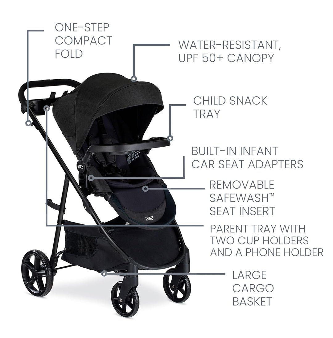 Britax Willow Brook S+ Travel System - Raven Black