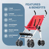 Coche XL Lightweight Special Needs Stroller/Transport Chair, Red