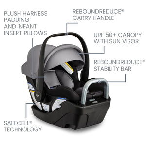 Britax Willow S Infant Car Seat with Alpine Anti-Rebound Base - Graphite Onyx