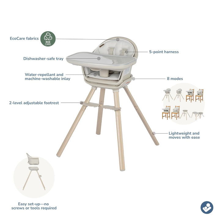Maxi-Cosi Moa 8-in-1 High Chair in Classic Oat - image 4